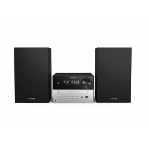 Mini Cadena Philips TAM3205/12, USB, 18W, plata y negro