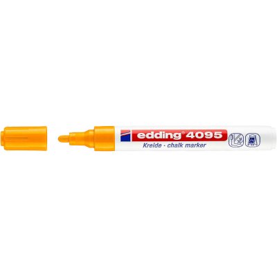 Edding 4095 Rotulador de Tiza Liquida - Punta Redonda - Trazo entre 2 y 3mm - Olor Neutro - Color Naranja Neon