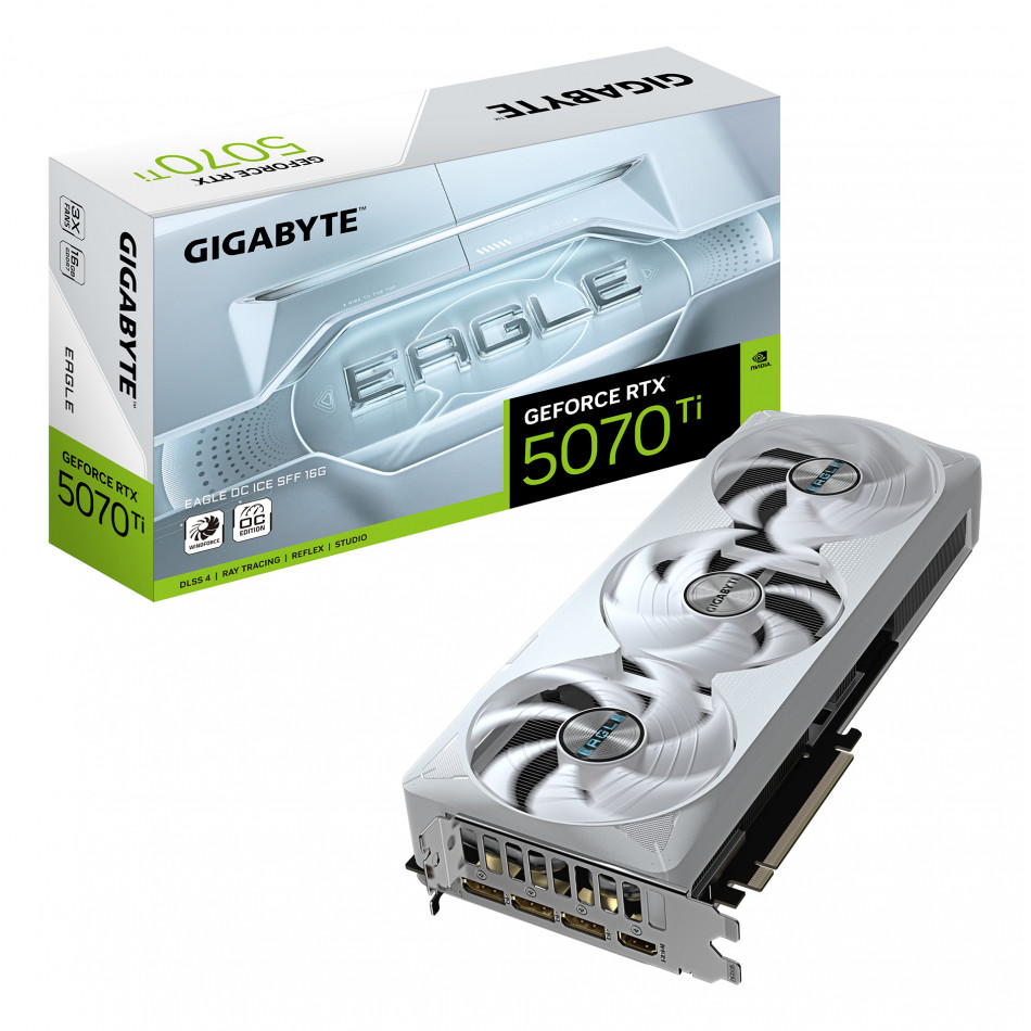 Tarjeta Gráfica Gigabyte GeForce RTX 5070Ti Eagle OC ICE SFF/ 16GB GDDR7