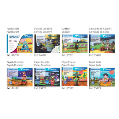 BLOC SURTIDO DE PAPELES 32X24 CM. COLORES SURTIDOS SADIPAL 05981 - Color no elegible