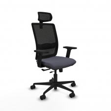 Piqueras y Crespo Haches traslack malla negra bali gris oscuro brazos 2D base nailon cabecero malla 2D ruedas 65mm nailon