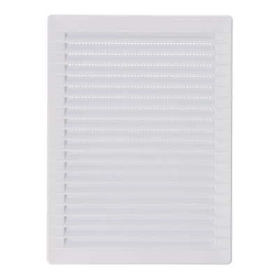 Rejilla ventilacíón rectangular empotrable con mosquitera abs 137x207mm blanco