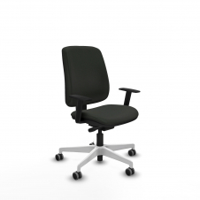 Piqueras y Crespo Alares tapizada traslack bali negro brazos 1D base blanca ruedas 65mm engomadas