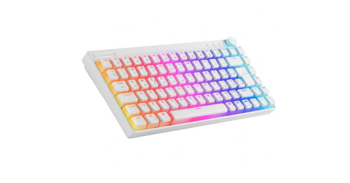 TECLADO MECANICO COMPACTO MARS GAMING MK80 SWITCH ROJO, BLANCO