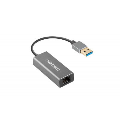 Adaptador de Red Natec Cricket - USB 3.2 Gen 1 a Gigabit Ethernet RJ45 en Aluminio