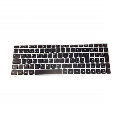 Teclado compatible para portátil LENOVO 500-15ISK / Retroiluminado / Plata