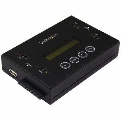 StarTech.com Clonador y Borrador Independiente 1:1 para Memorias USB y Unidades de Disco Duro y SSD SATA - con Pantalla LCD - TAA - Independiente del Sistema Operativo