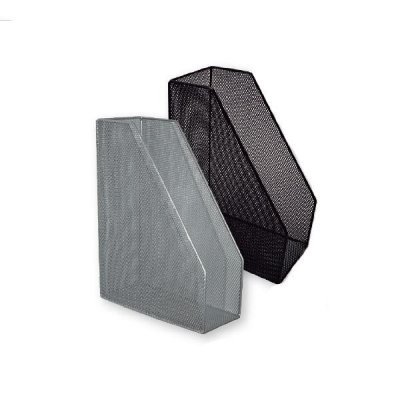 POESSA Revistero metalico de rejilla 100x295x215mm negro