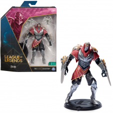 League of Legends - FIGURA PREMIUM ZED - Figura Zed 15 cm Coleccionable - Detalles de Gran Calidad y 2 accesorios - Colección Campeones - Figuras de