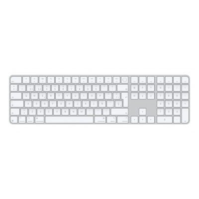 Teclado Inalámbrico Apple Magic Keyboard con Touch ID/ Teclado Numérico/ USB Tipo-C/ Plata