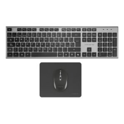 TECLADO MOUSE Y ALFOMBRILLA WIRELESS TACENS ZENITH LOW PROFILE TECLA COPILOT 3200DPI COLOR NEGRO