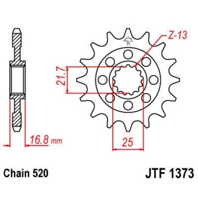 Piñón JT SPROCKETS acero estándar 1373 - Paso 520 JTF1373.17