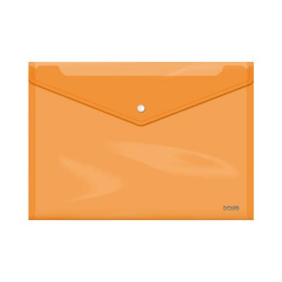 Dohe Sobre Portadocumentos Folio+ - Cierre de Broche - Polipropileno Cristal Transparente 150 Micras - Color Naranja