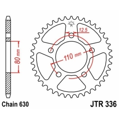 Corona JT 336 de acero con 35 dientes JTR336.35