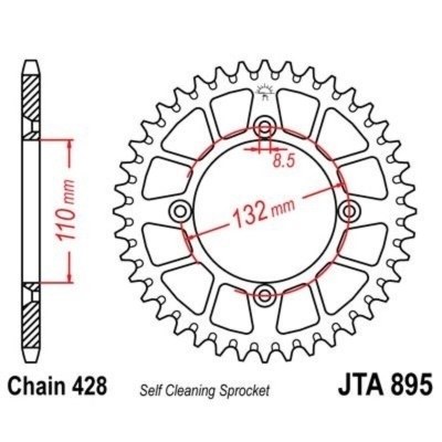 Corona JT 895 de aluminio con 48 dientes JTA895.48