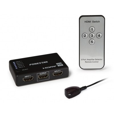 Selector Switch HDMI 5x1 1080p con Mando Distancia