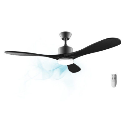 Cecotec EnergySilence Aero 5290 Stone Pro Ventilador de Techo con 3 Aspas y Luz - 50W - Diametro de 52 - LED de 24W - Ajuste de Altura de 15 a 25cm - 5 Velocidades - Modo Invierno - Color Negro