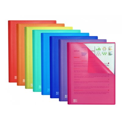 Oxford Urban A4 Carpeta de 30 Fundas Soldadas - Fundas de 50mic - Tapa de Plastico Translucido - Colores Surtidos