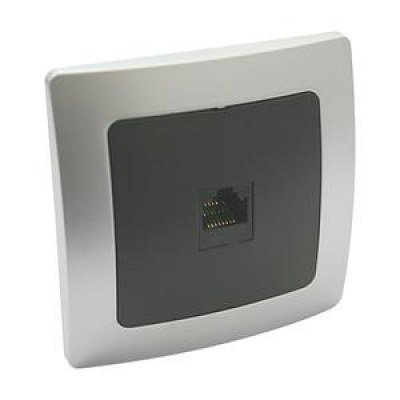 Base RJ45 Empotrar PLATA/GRIS