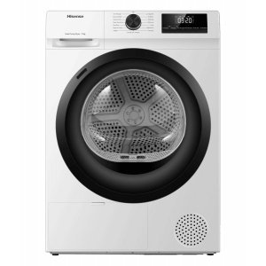 Secadora de condensación con bomba de calor Hisense DHQE800BW2, 8kg, clase D, 235 kWh año, 64dB, 16 programas, display, blanco