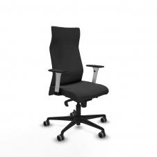 Piqueras y Crespo Albacete direcci?n sincro similpiel gris oscuro brazos 1D blancos base nailon ruedas 65 engomadas