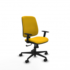 Piqueras y Crespo Alares tapizada sincro bali amarillo brazos 1D base nailon ruedas 65 mm nailon