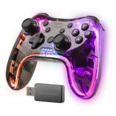 Mars Gaming MGP-24 Gamepad Inalámbrico 2.4GPRO Neon RGB Vibración Háptica Dual Joysticks Analógicos Mando para PC PS3 PS4 PS5 XBOX360 Raspberry Pi