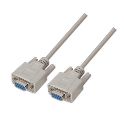 Cable Serie RS232 Aisens A112-0066/ DB9 Hembra - DB9 Hembra/ 1.8m/ Beige