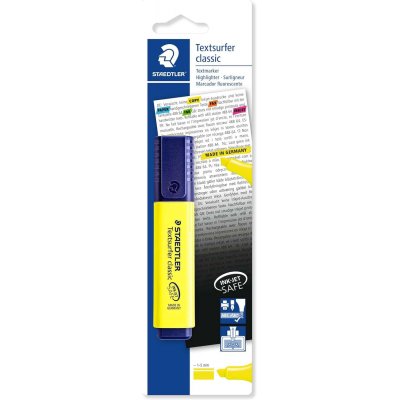 Staedtler Textsurfer Classic 364 Marcador Fluorescente - Punta Biselada 1 - 5mm Aprox - Secado Rapido - Color Amarillo Fluorescente