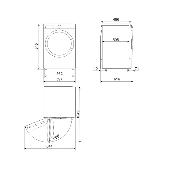 Lavadora Smeg LB2T92ASES, 9 kg, 1200 rpm, clase A, blanco - imagen 2