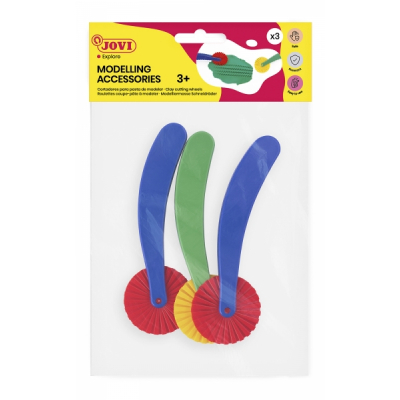 Jovi Modelling Complements Bolsa con 3 Rodillos Cortadores - Ruedas de Corte Diferentes Formas - Ideal para Manualidades - Facil de Usar - Alta Durabilidad - Color Varios