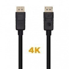 Cable DisplayPort 1.2 4K Aisens A124-0455/ DisplayPort Macho - DisplayPort Macho/ 1m/ Negro