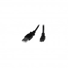 StarTech.com Cable Adaptador 2m USB 2.0 Tipo-A Macho a Micro USB B Macho Acodado en ́ngulo hacia Abajo para Telefono Movil negro