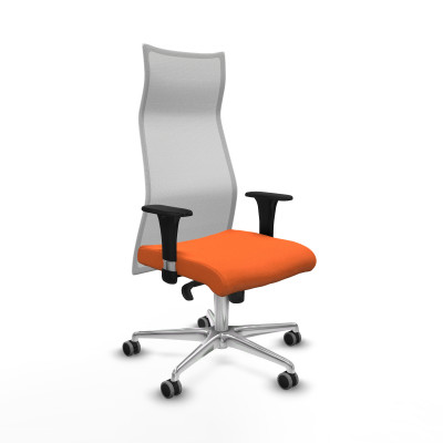 Albacete malla sincro malla blanca bali naranja brazos 1D base aluminio ruedas 65mm engomadas