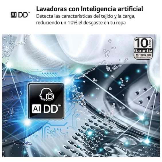 Lavadora LG F4WR5509A1W, 9 kg, 1400 rpm, clase A-10%, blanco - imagen 5
