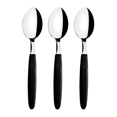 Juego de cucharas de mesa 3 piezas ipanema negro 19cm tramontina