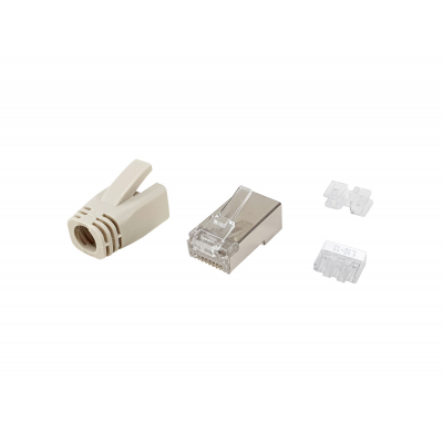 121182 conector RJ-45 Acero inoxidable, Transparente, Blanco