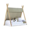 Cama cabaña Montessori madera 70x140 cm + colchón + nórdico Espuma do mar · Homy Life