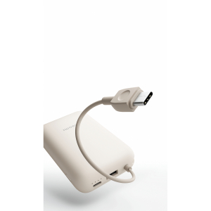 Xiaomi Power Bank 10000 mAh con - Carga Rapida 22.5W - Cable de Carga Integrado - Puertos 1x USB-A , 1x USB-C - Color Beige