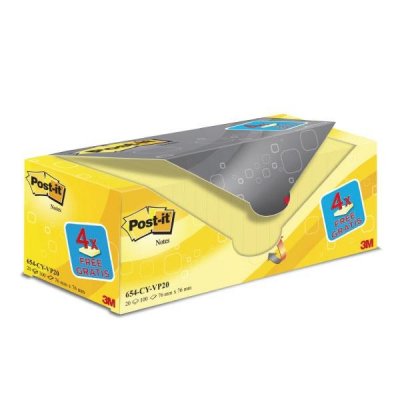 POST-IT Paq.16 bocs notas adhesivas + 4 gratis 76x76mm amarillo