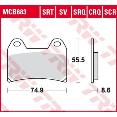 Pastillas de freno delanteras sinterizadas serie SRT TRW MCB683SRT