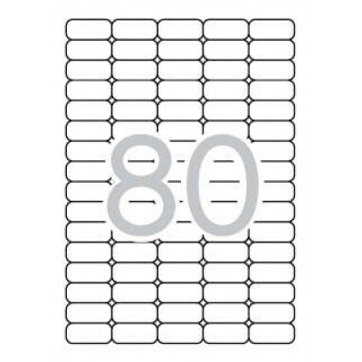 Apli Pack de 2.000 Etiquetas 35.6x16.9mm - 25 Hojas por 80 Etiquetas - Adhesivo Removible - Cantos Romos - Aptas para Impresion Inkjet, Laser - Color Blanco
