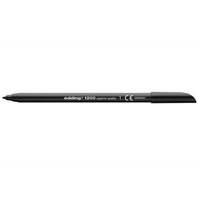 Edding 1200 Rotulador - Punta Redonda - Trazo entre 0.5 y 1 mm. - Tinta con Base de Agua - Color Negro