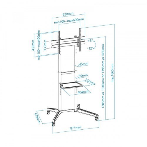 Tooq Soporte Suelo Ruedas Pantallas \1Ramsés\1 37-70\1