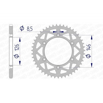 Corona AFAM aluminio 15203 - Paso 520 15203N-47