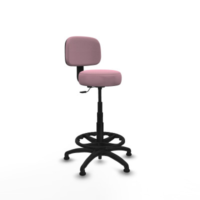 Taburete Llanos CL bali rosa base poliamida topes aro nailon