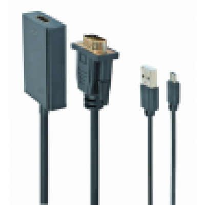CABLE ADAPTADOR GEMBIRD VGA MACHO A HDMI HEMBRA 0,15M CON AUDIO 3,5MM