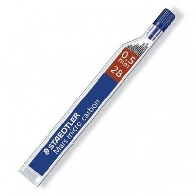 Minas Staedtler Mars Micro Carbon/ 2B/ 0.5mm/ 12 unidades