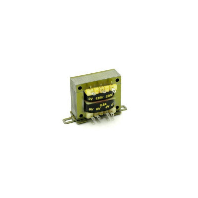 Transformador Alimentación Abierto 6Vac+6Vac 0,5Amp Entrada 230Vac