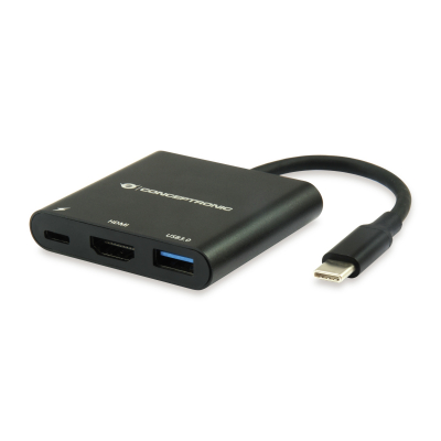 DONN01B base para portátil y replicador de puertos USB 3.2 Gen 1 (3.1 Gen 1) Type-C Negro